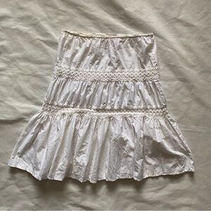 White Lace Trimmed Skirt